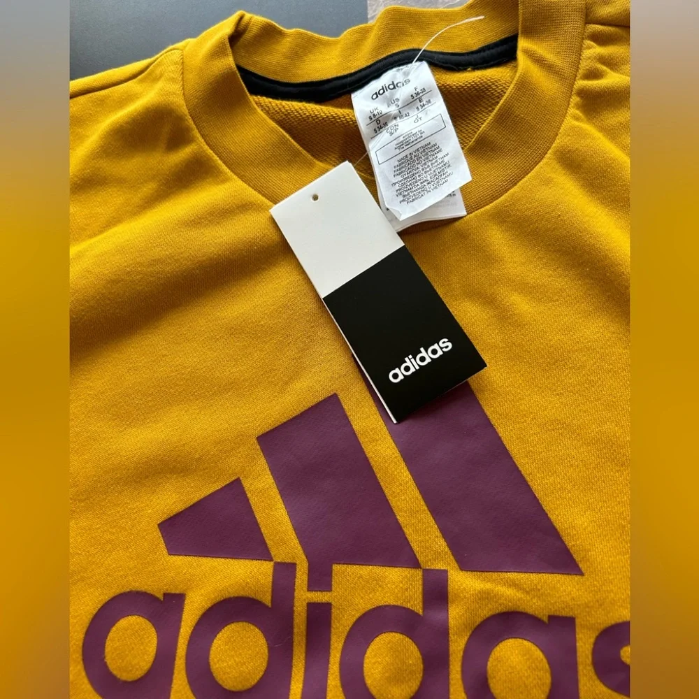 ADIDAS Sweatshirt. Size Small. NEW. Mustard Color - Picture 9 of 9